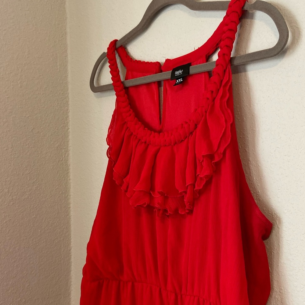 Perfect Red Ruffle Dress - Picture 3 of 6